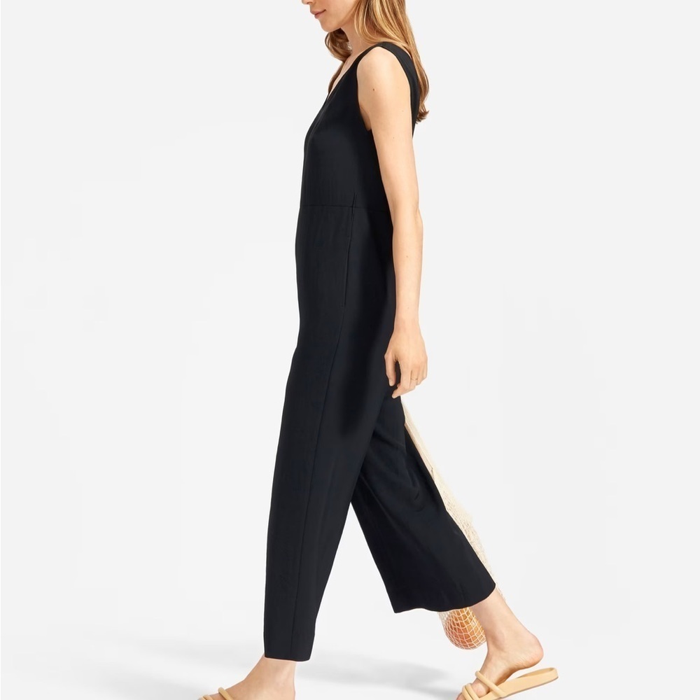 Everlane The Japanese GoWeave Essential Jumpsuit Wide Leg Black Size 2